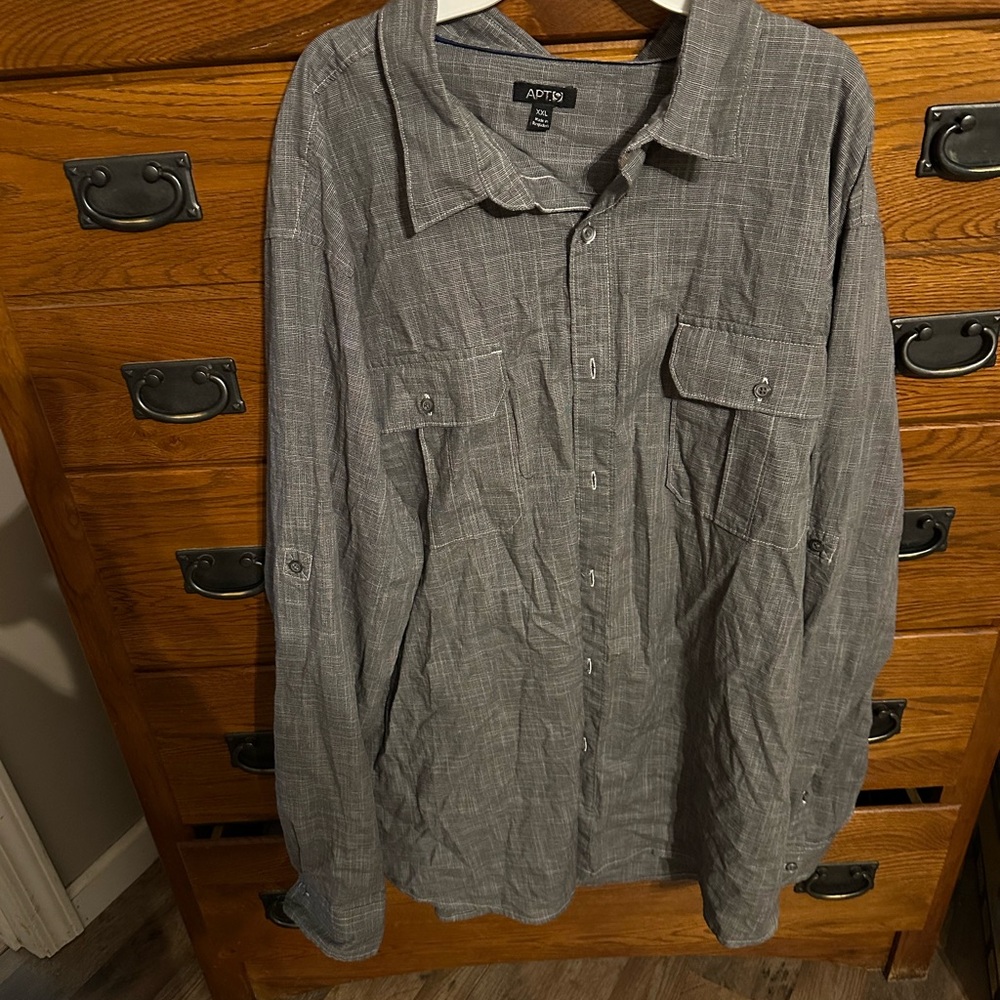 Apt. 9 Charcoal Textured Shirt